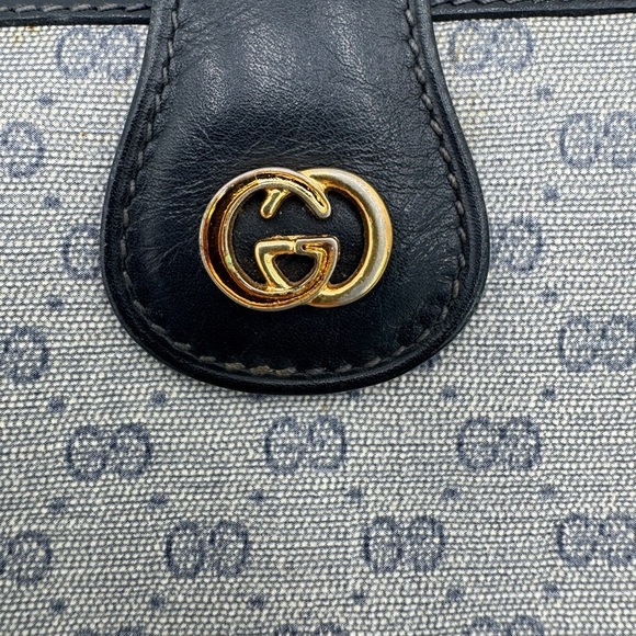 Rare Vintage GUCCI Trifold  Navy & Cream Wallet - Picture 13 of 13